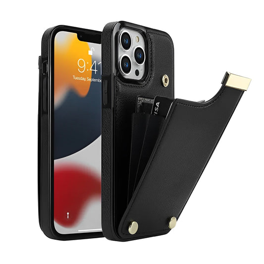 Coque de Téléphone Porte-Cartes avec Support - Noir - iPhone 12 - Neolyst