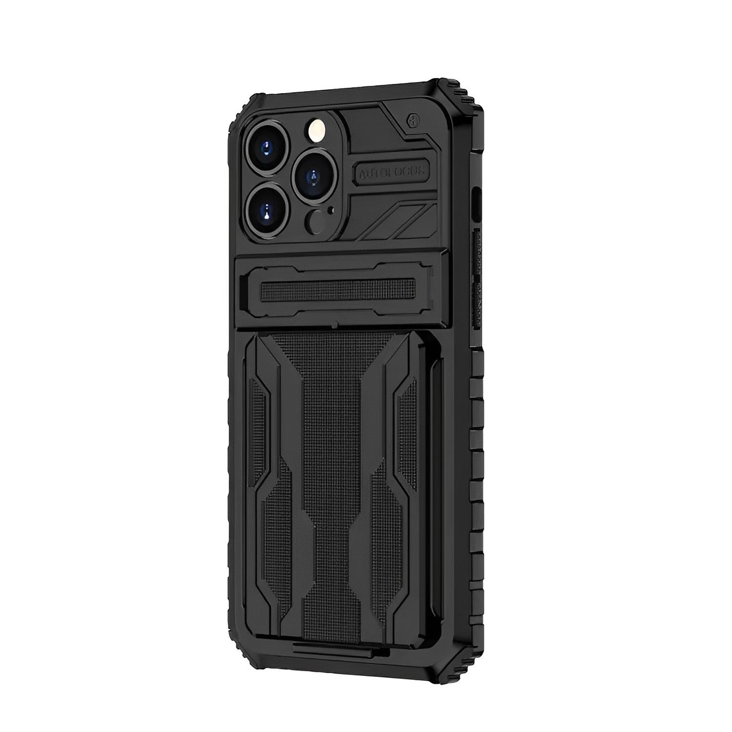 Coque de Téléphone Slim Armor avec Porte-cartes et Béquille - Noir - iPhone 12 - Neolyst