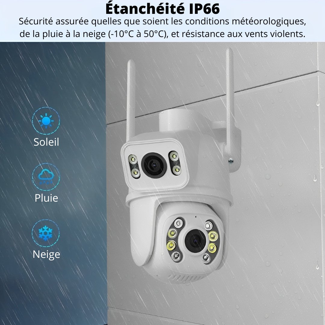 Caméra de Surveillance WiFi Nouvelle Génération - 4MP (2MP + 2MP) Sans Carte SD - EU - Neolyst