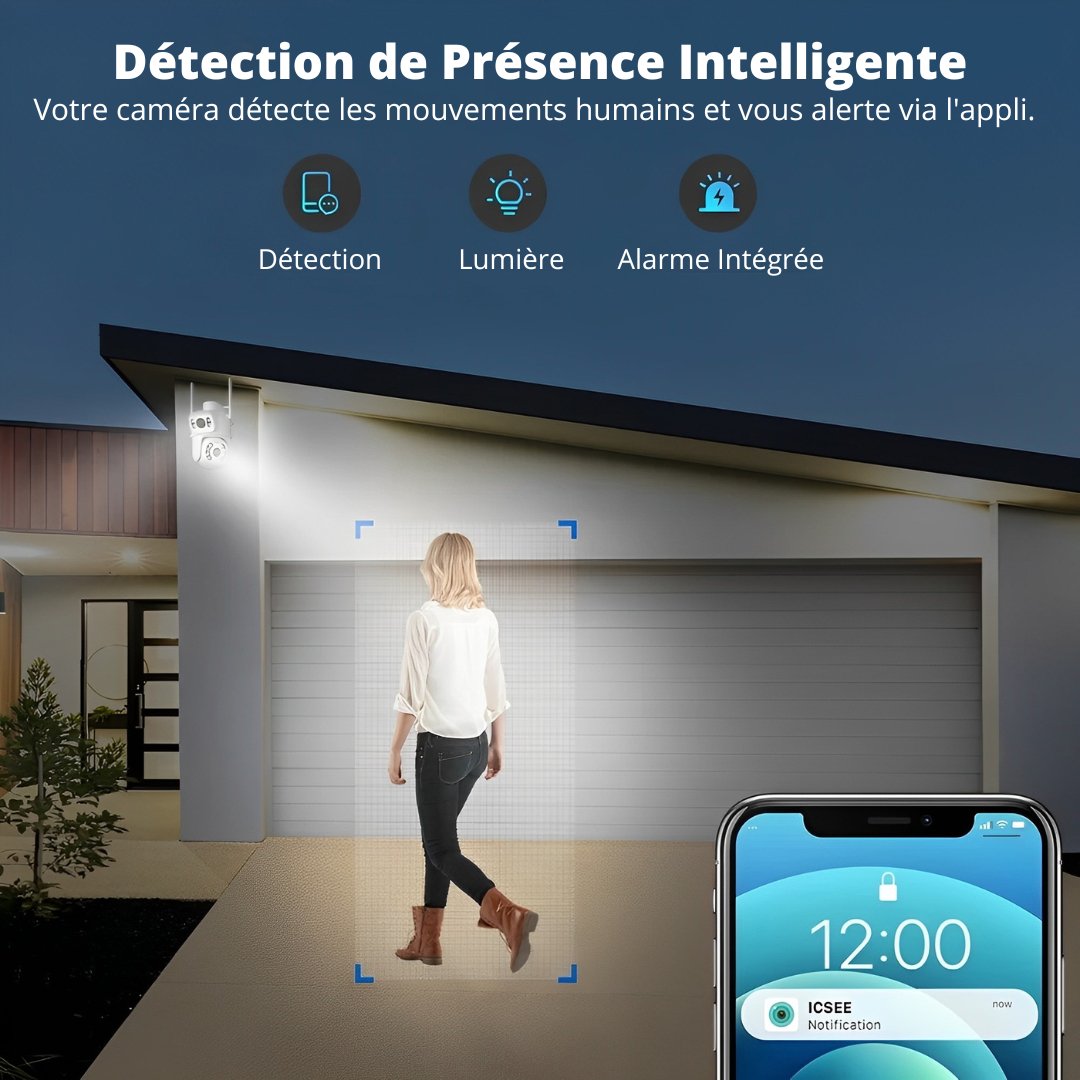 Caméra de Surveillance WiFi Nouvelle Génération - 4MP (2MP + 2MP) Sans Carte SD - EU - Neolyst