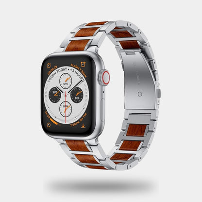 Red Sandalwood Apple Watch Band - Silver - 38mm/40mm/41mm - Neolyst